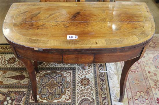 Inlaid walnut card table